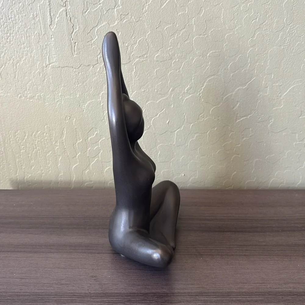 Yoga Figurine Lotus Anjali‎ Mudra Prayer Hands Black Statuette Yoga Decor